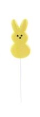 11.75" Glitter Bunny Pick - Yellow