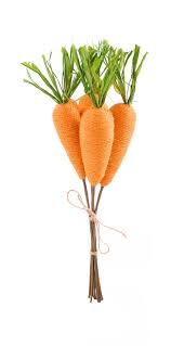 11.75" Jute Wrapped Carrot Bundle x6 - Orange/Green