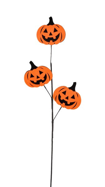 30" Felt & Fabric Jack-O-Lantern Spray x3