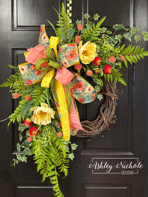 Hanging Fern & Ivy Floral Wreath