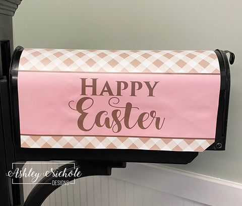 ** Happy Easter Pastel Vinyl Mailbox Cover