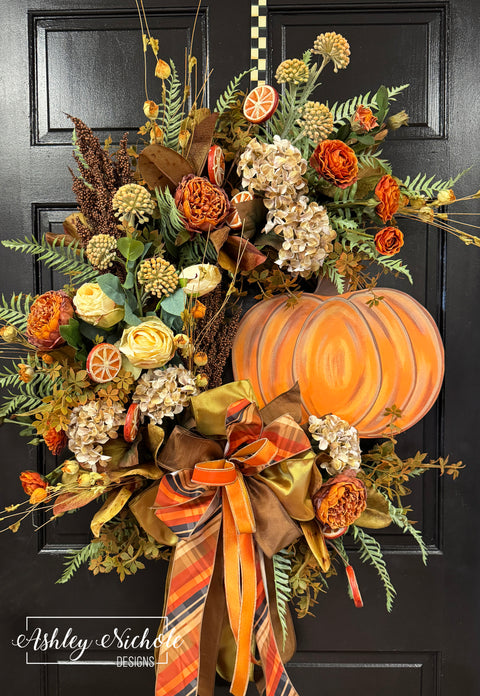Harvest Hayride Pumpkin Wreath