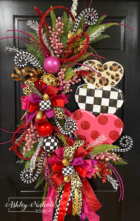 Heart Stack Elegant Valentine Wreath