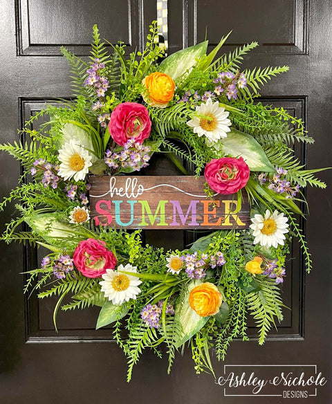 Hello Summer Round Wreath