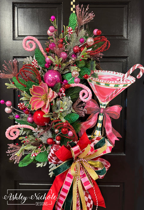 Holiday Cheer Christmas Martini Wreath
