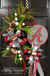 Houndstooth Football Sign Wreath - University of Alabama