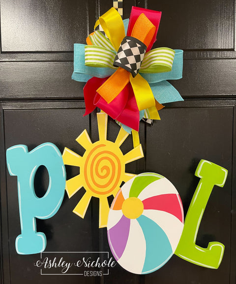 POOL Door Hanger (Hand-Painted)
