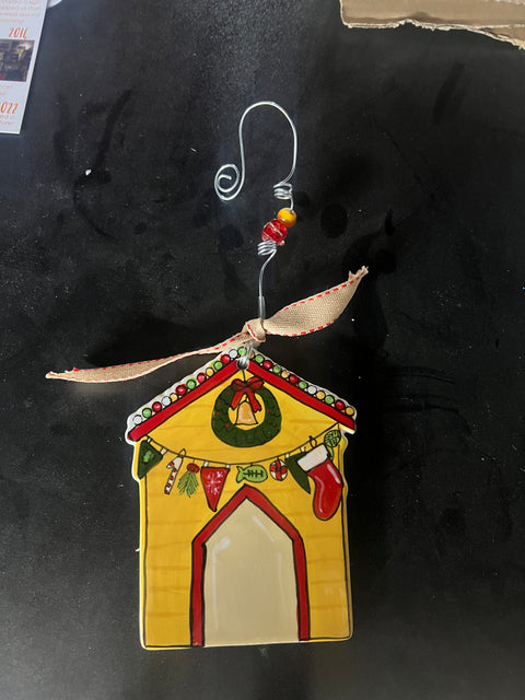 Cat House Flat Ornament