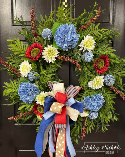American Heritage Patriotic Floral Wreath