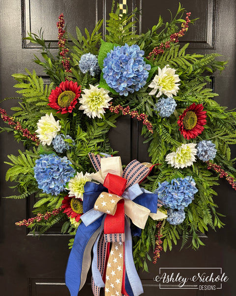 American Heritage Patriotic Floral Wreath