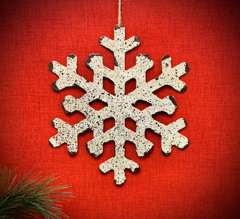 Metal White Snowflake Ornament - Traditional Style