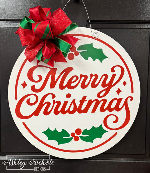 Merry Christmas - Sign Door Hanger (UV Printed)
