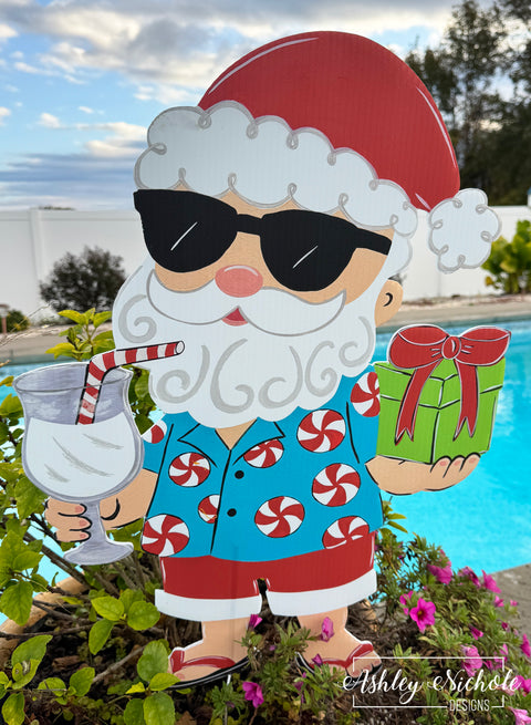 Santa's Peppermint Paradise - Christmas Corrugated Coroplast Yard Stake