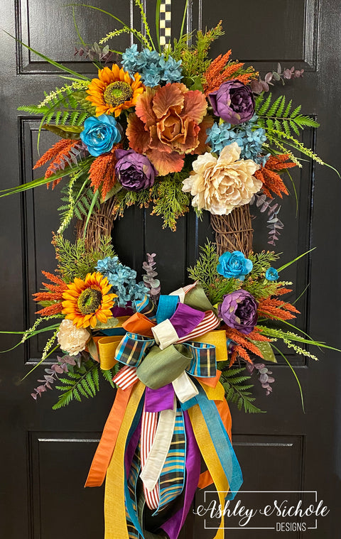 Beauty of Autumn's Harvest Bouquet Wreath