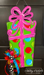 READY TO SHIP - Whimsical Christmas Gift Box Door Hanger