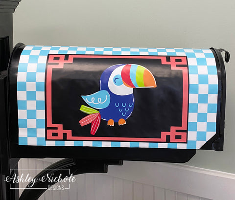 Bright Tropical Toucan - Magnetic Vinyl Mailbox Cover