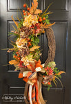 Autumn Days Are Here Oval Wreath