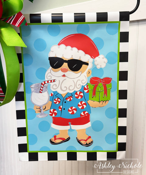 Santa's Peppermint Paradise - Vinyl Garden Flag