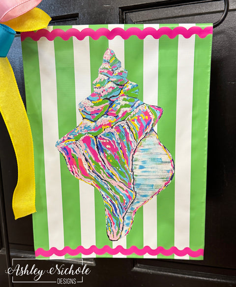 Abstract Conch Shell - Vinyl Garden Flag