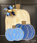 Cool Tones Pumpkins Door Hanger (Navy/Cream/Chino Blue)