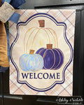 Cool Tones Autumn NAVY PUMPKIN - Vinyl Garden Flag