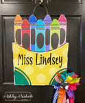 ** Crayola Crayon Box Inspired Door Hanger (UV Printed)