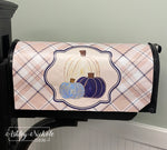 Cool Tones Autumn NAVY Pumpkin - Magnetic Vinyl Mailbox Cover