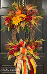 Bountiful Harvest Oval Fall Wreath