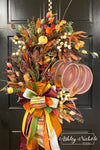 Burgundy Artichoke & Pumpkin Fall Wreath