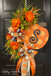 Initial Orange Pumpkin Wreath