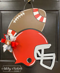 Game Day Football & Helmet Door Hanger