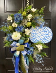 Blue & White Chinoiserie Pumpkin Wreath