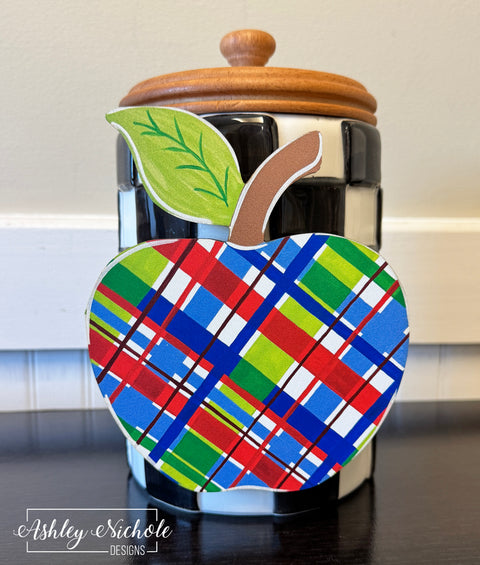 Back-to-School Plaid Apple - Mini Piece (Magnet/Velcro)