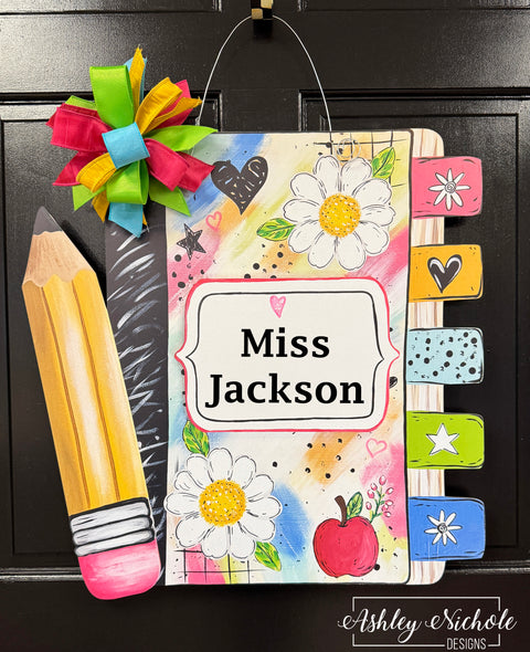 Doodle & Daisy Notebook Door Hanger - Door Hanger (UV Printed)