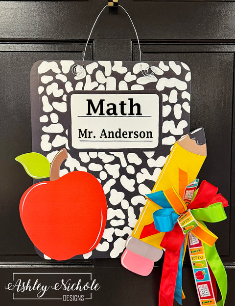 Teacher's Composition Notebook - Door Hanger (UV Printed)