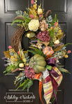 Green and Burgundy Beauty Fall Wreath