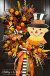 Scarecrow - Black/White - Oval Wreath