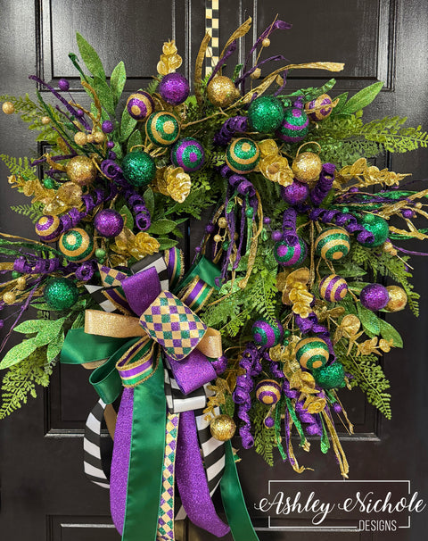 Big Easy Bling Mardi Gras Wreath