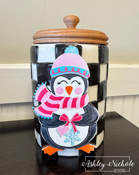 Winter Sweetheart Penguin (GIRL VERSION)- Winter Mini Piece (Magnet/Velcro)