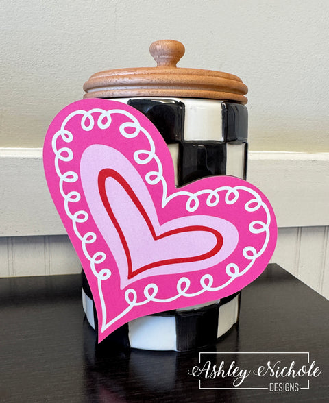 Swirly Heart - Valentines - Mini Piece (Magnet/Velcro)