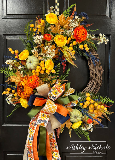 Flavors of Pumpkin Pie Wreath