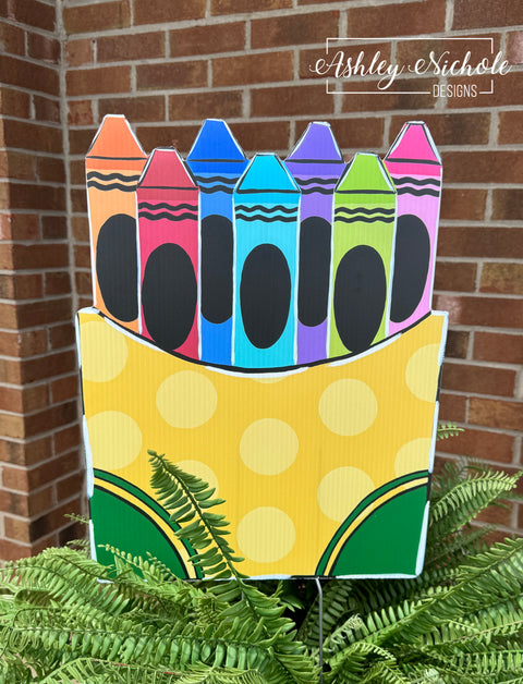 Crayola Crayon Box Inspired -  Corrugated Coroplast Yard Stake