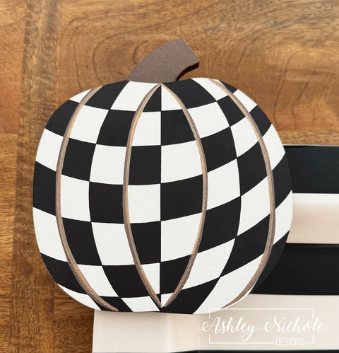 Checkered Pumpkin - Mini Piece (Magnet/Velcro)