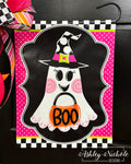 Bougie Boo Ghost Halloween - Vinyl Garden Flag