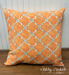 Outdoor Pillow - Fresco Orange Trellis