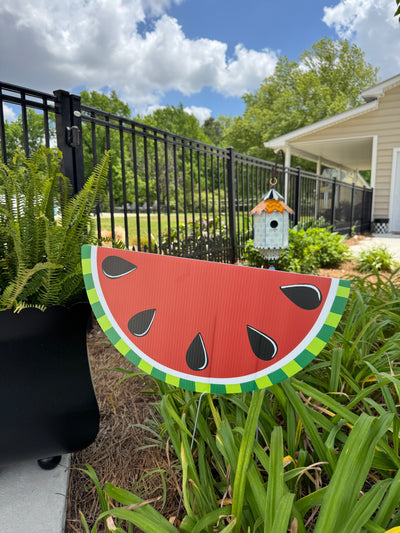 Funky Watermelon - Red - Summer - Corrugated Coroplast Yard Stake