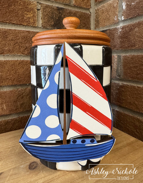 Nautical Sailboat - Mini Piece (Magnet/Velcro)
