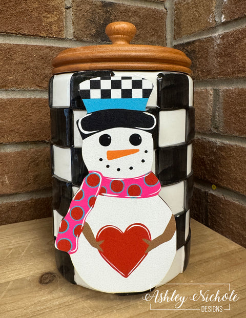 Snowman & Heart - Winter Mini Piece (Magnet/Velcro)