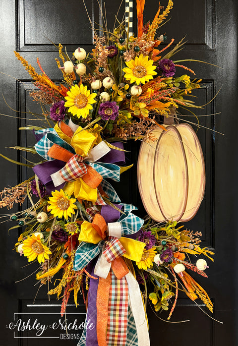 Pumpkin Kisses & Harvest Wishes Fall Wreath