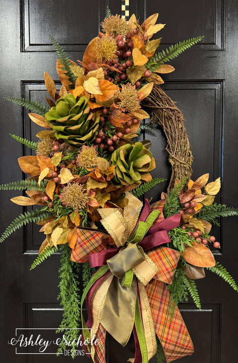 Home for Autumn Oval Wreath